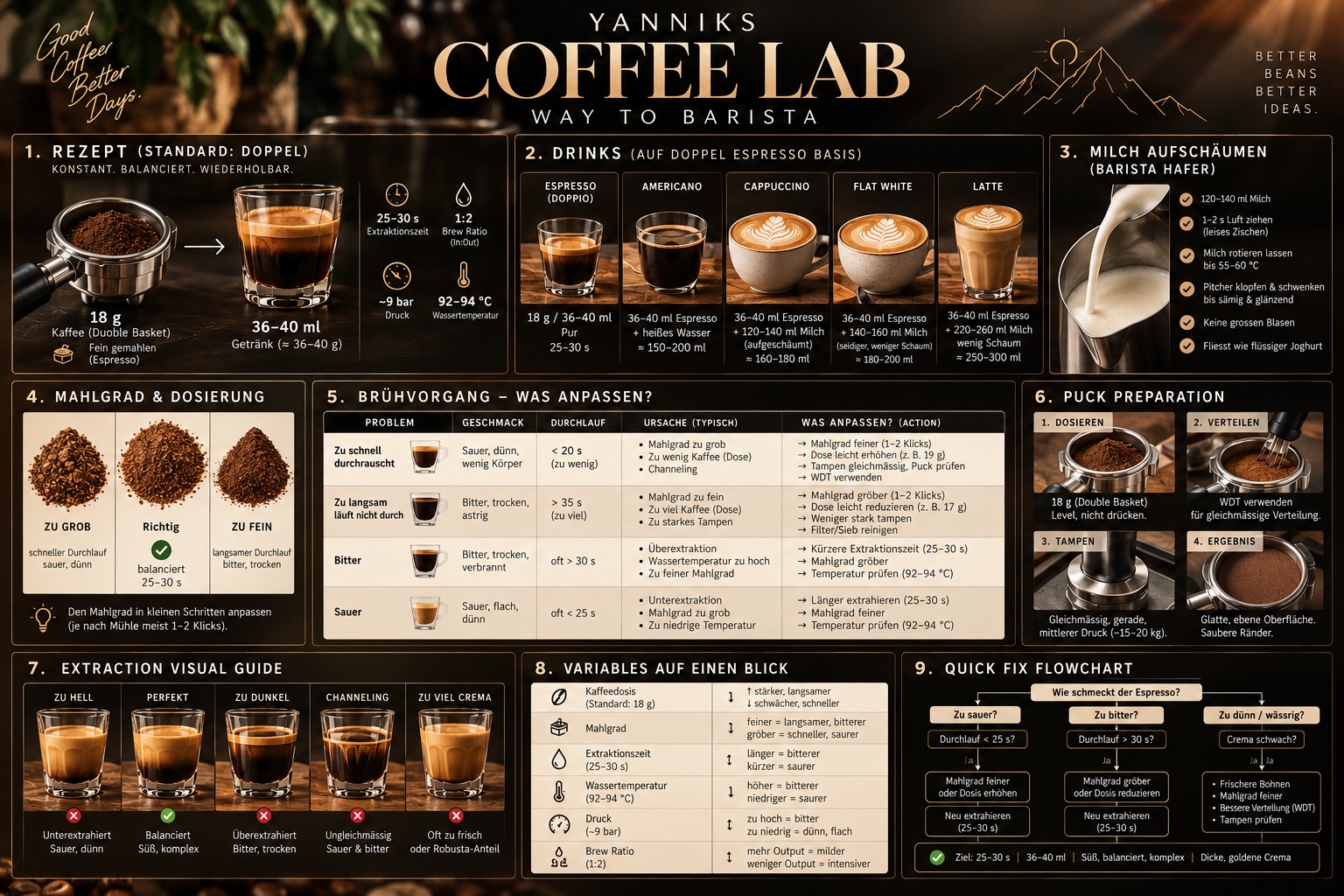 Yanniks Coffee Lab Barista-Poster als visuelle Brand-Referenz